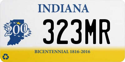 IN license plate 323MR