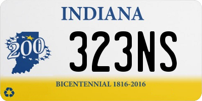 IN license plate 323NS