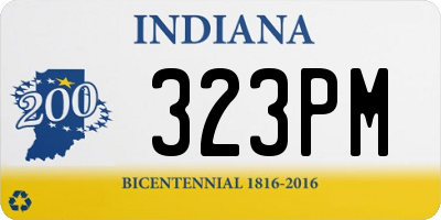 IN license plate 323PM