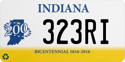 IN license plate 323RI