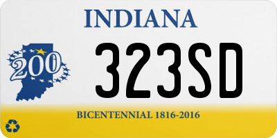 IN license plate 323SD