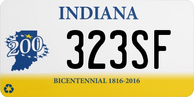 IN license plate 323SF