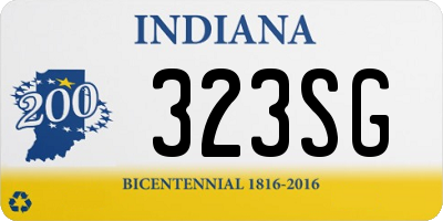 IN license plate 323SG