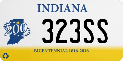 IN license plate 323SS