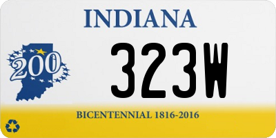 IN license plate 323W