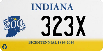 IN license plate 323X