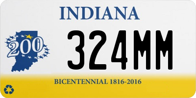 IN license plate 324MM