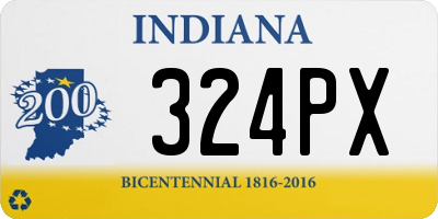 IN license plate 324PX