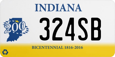 IN license plate 324SB