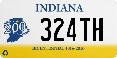 IN license plate 324TH