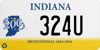 IN license plate 324U