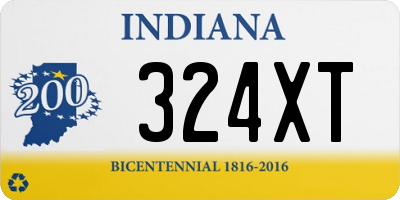 IN license plate 324XT