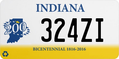 IN license plate 324ZI