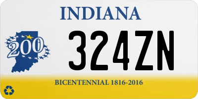 IN license plate 324ZN