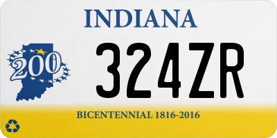 IN license plate 324ZR