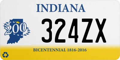 IN license plate 324ZX