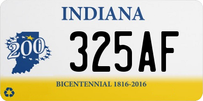 IN license plate 325AF