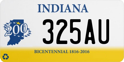 IN license plate 325AU