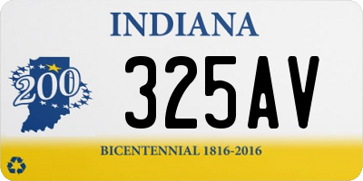 IN license plate 325AV