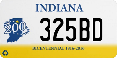 IN license plate 325BD