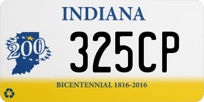 IN license plate 325CP