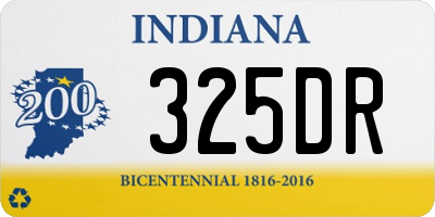 IN license plate 325DR