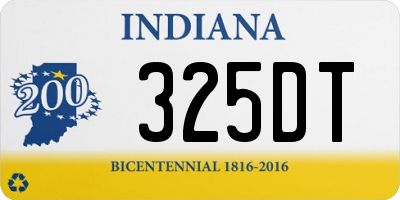 IN license plate 325DT