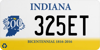 IN license plate 325ET