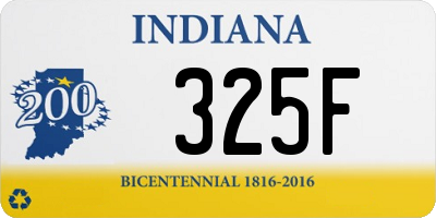 IN license plate 325F