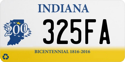 IN license plate 325FA