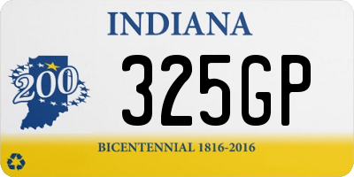 IN license plate 325GP