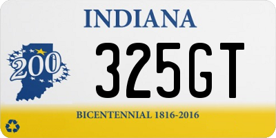 IN license plate 325GT