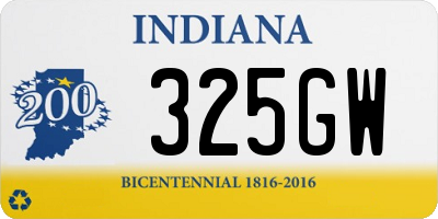 IN license plate 325GW