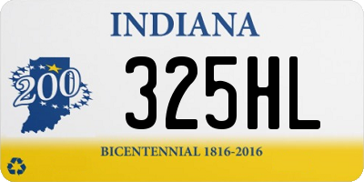 IN license plate 325HL