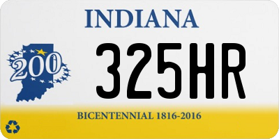 IN license plate 325HR