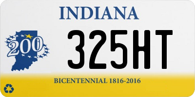 IN license plate 325HT