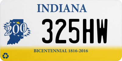 IN license plate 325HW