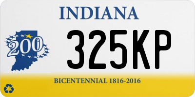 IN license plate 325KP