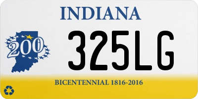 IN license plate 325LG