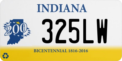 IN license plate 325LW