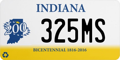 IN license plate 325MS