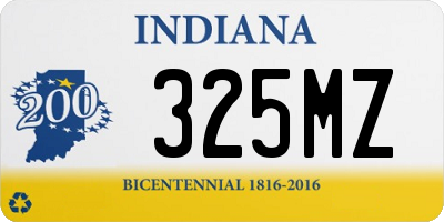 IN license plate 325MZ