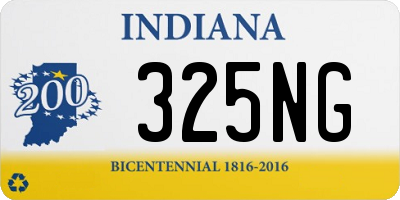 IN license plate 325NG