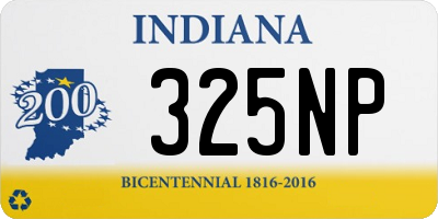 IN license plate 325NP