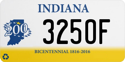 IN license plate 325OF