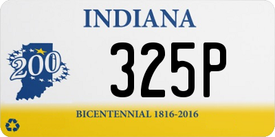 IN license plate 325P