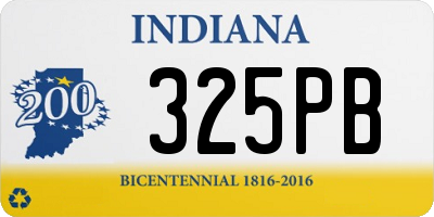 IN license plate 325PB