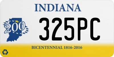 IN license plate 325PC