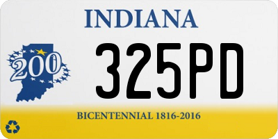 IN license plate 325PD