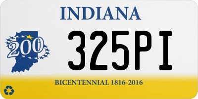 IN license plate 325PI